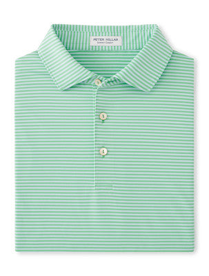 Heathered Azalea Performance Polo Pine Green & Cays Blue